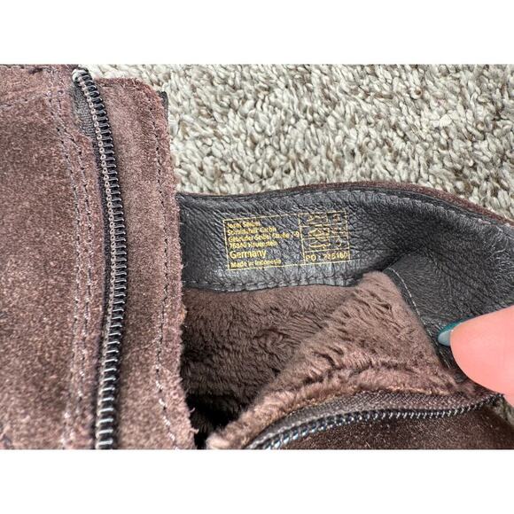 Josef Seibel Steampunk Size 36 US 5.5 Suede Fur Lined Brown Heel Zipper Booties - Picture 6 of 8